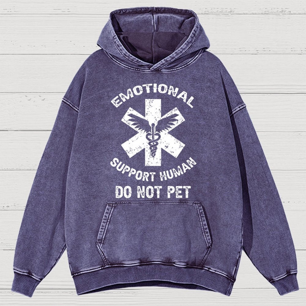 Emotional Support Human Do Not Pet Vintage Distressed Hoodie