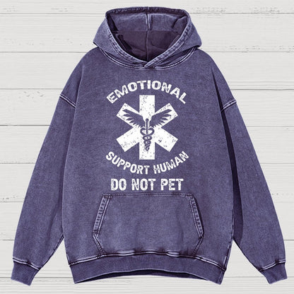 Emotional Support Human Do Not Pet Vintage Distressed Hoodie