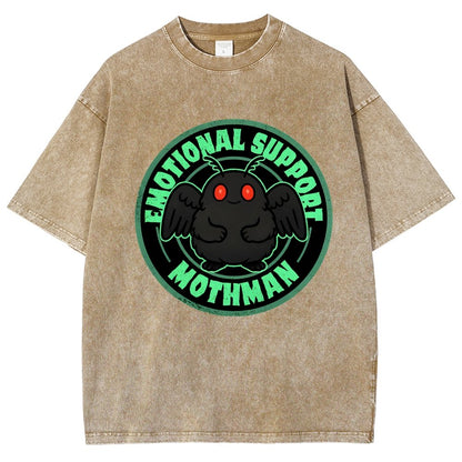 Emotional Support Mothman Vintage Distressed T-shirt