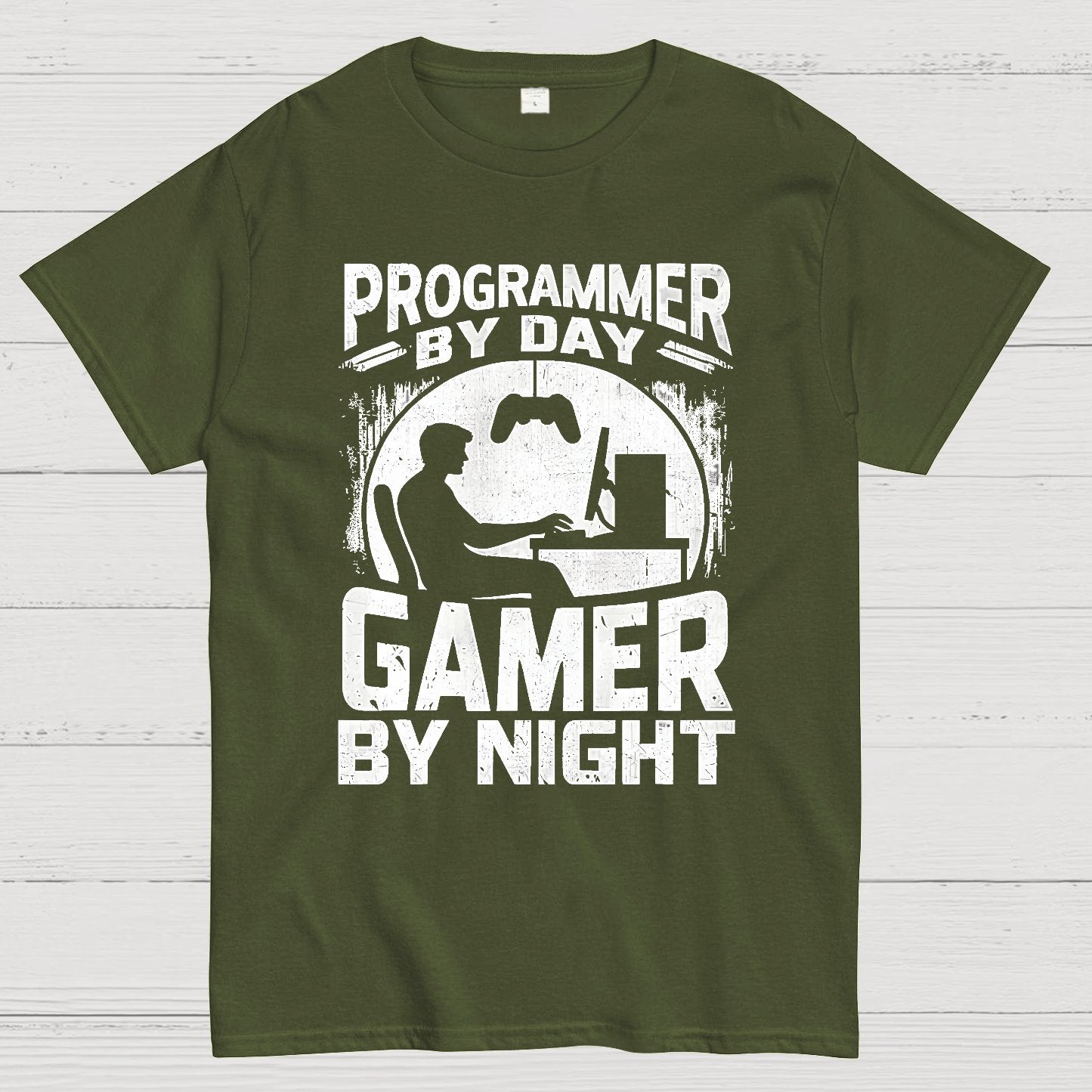 Programmer By Day Gamer By Night Computer Programming T-Shirt