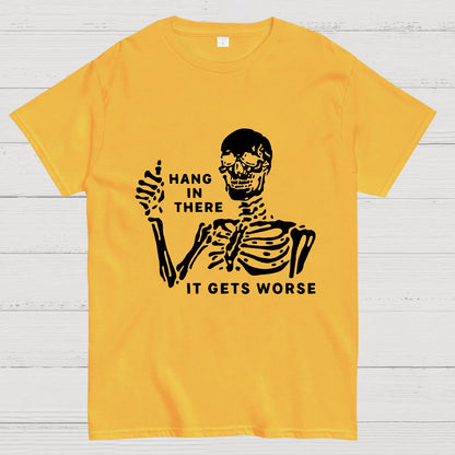 Hang In There Skeleton Geek T-Shirt