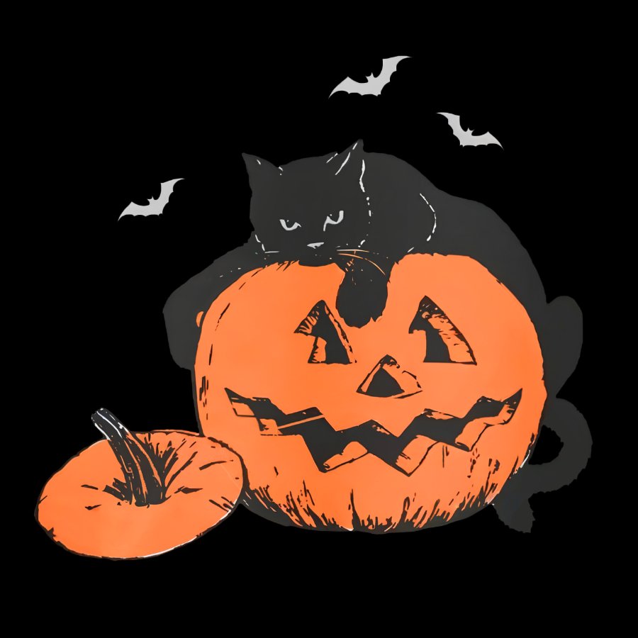Black Cat Halloween Geek Cotton Sweatshirt