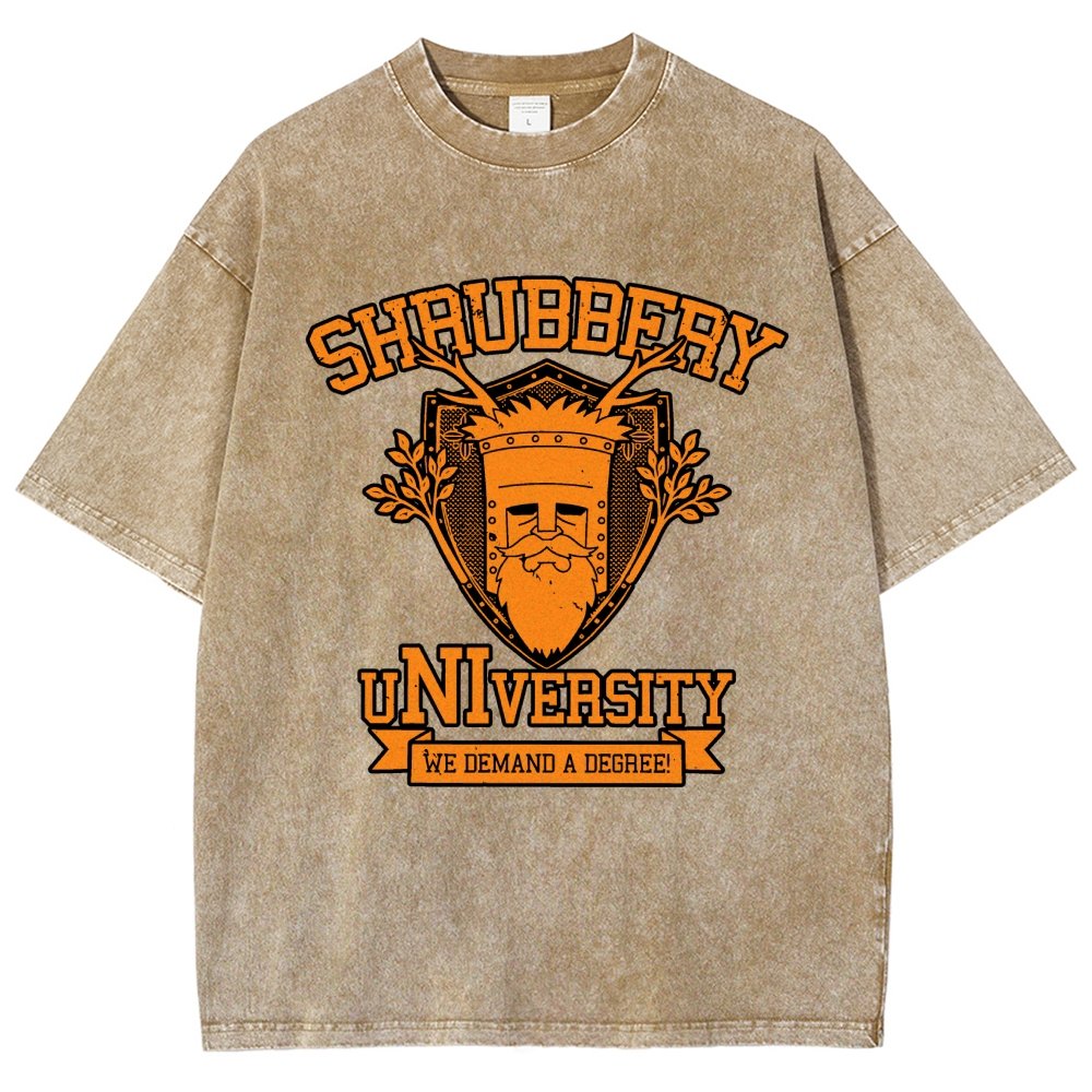 Shrubbery University Vintage Distressed T-shirt