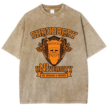 Shrubbery University Vintage Distressed T-shirt