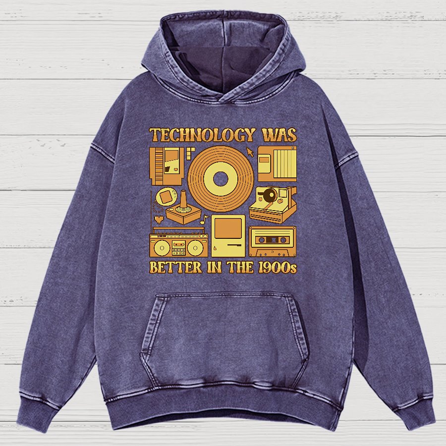 Technology Was Better In The 1900s Vintage Distressed Hoodie