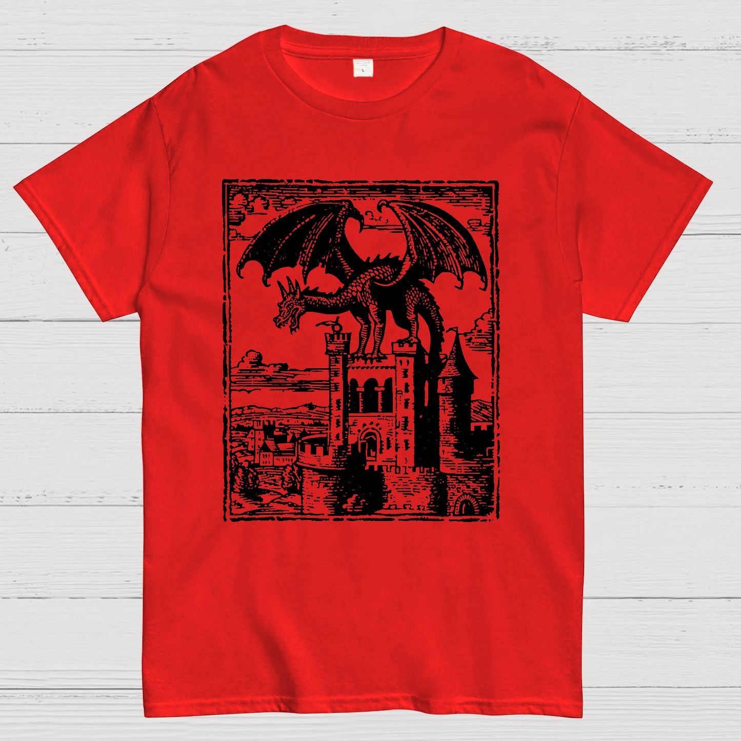 Dragon Vintage Dark Art Graphic Geek T-Shirt