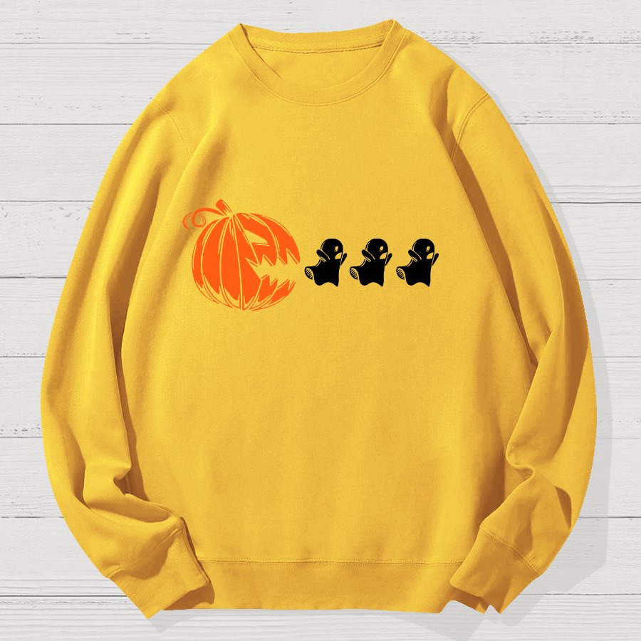 Funny Halloween Ghost Geek Cotton Sweatshirt