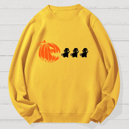 Funny Halloween Ghost Geek Cotton Sweatshirt