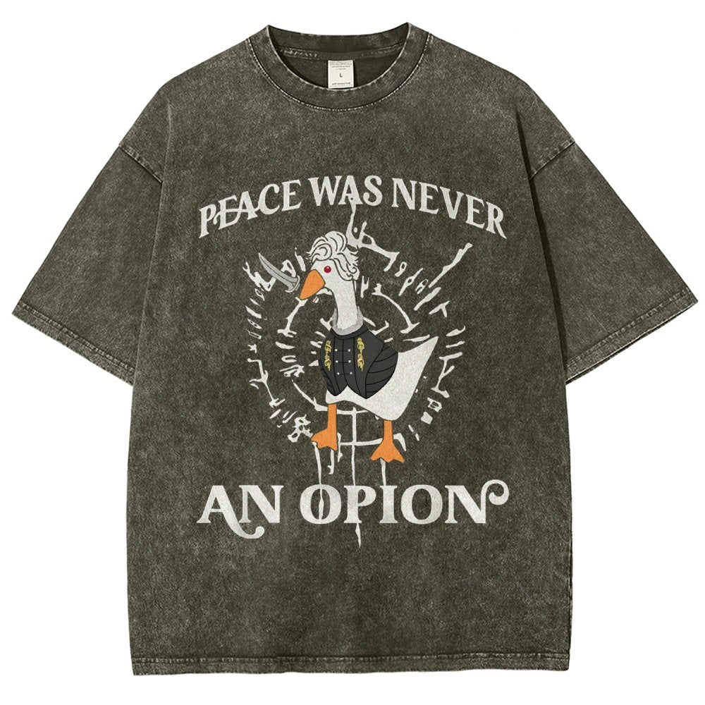 Peace Was Never An Opion Vintage Distressed T-shirt