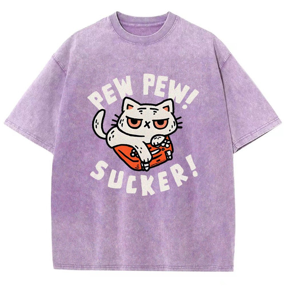 Pew Pew Sucker Vintage Distressed T-shirt