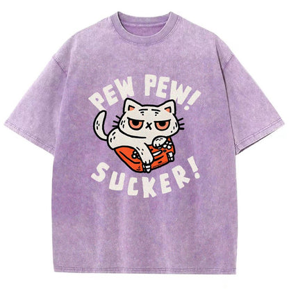 Pew Pew Sucker Vintage Distressed T-shirt