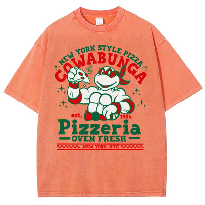 Cowabunga Pizzeria Pi Day Vintage Distressed T-shirt