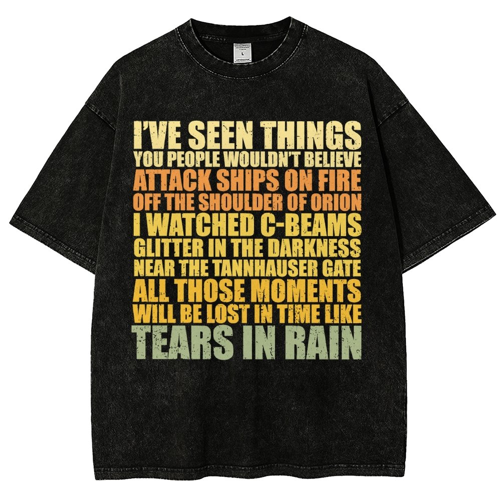 Tears In Rain Vintage Distressed T-shirt