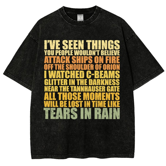 Tears In Rain Vintage Distressed T-shirt