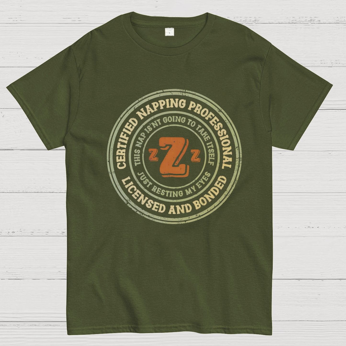 Certified Napping Professional Funny Z Geeky T-Shirt