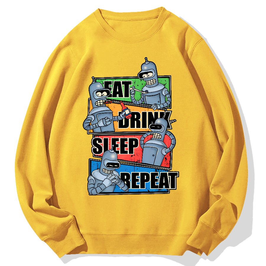 Eat Drink Sleep Repeat Geek Cotton Sweatshirt