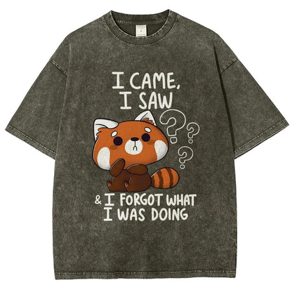 I Came I Saw I Forgot What I Was Doing Forgetful Red Panda Vintage Distressed T-shirt