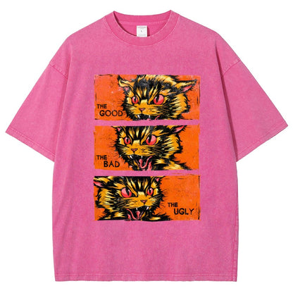The Good The Bad The Ugly Cat  Vintage Distressed T-shirt