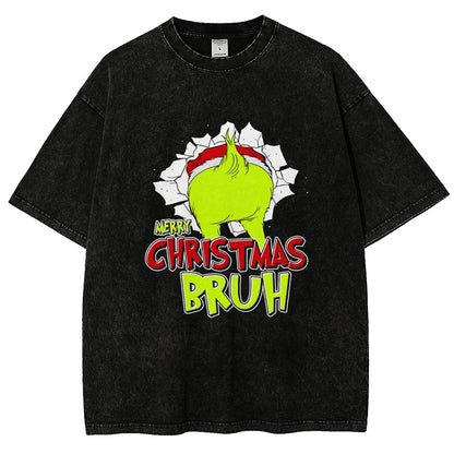 Merry Christmas Bruh Vintage Distressed T-shirt
