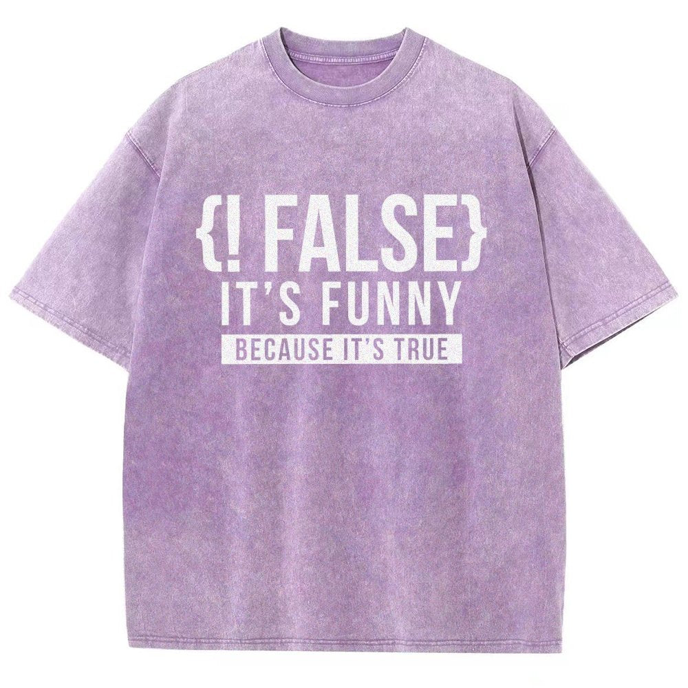 !False Programmer Coding Code Coder Vintage Distressed T-shirt