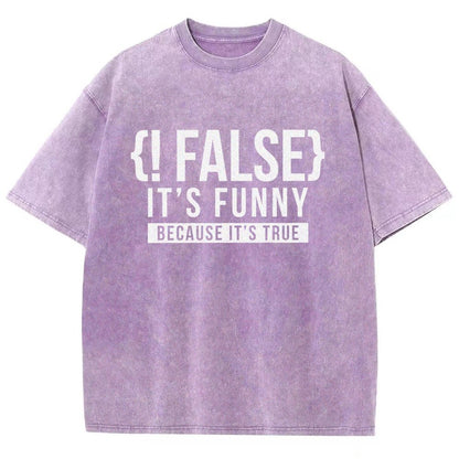 !False Programmer Coding Code Coder Vintage Distressed T-shirt