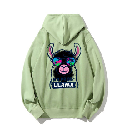 No probllama Printed Back Unisex Cotton Hoodie