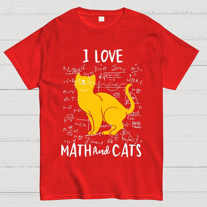 I Love Math And Cats Unisex Geek T-Shirt