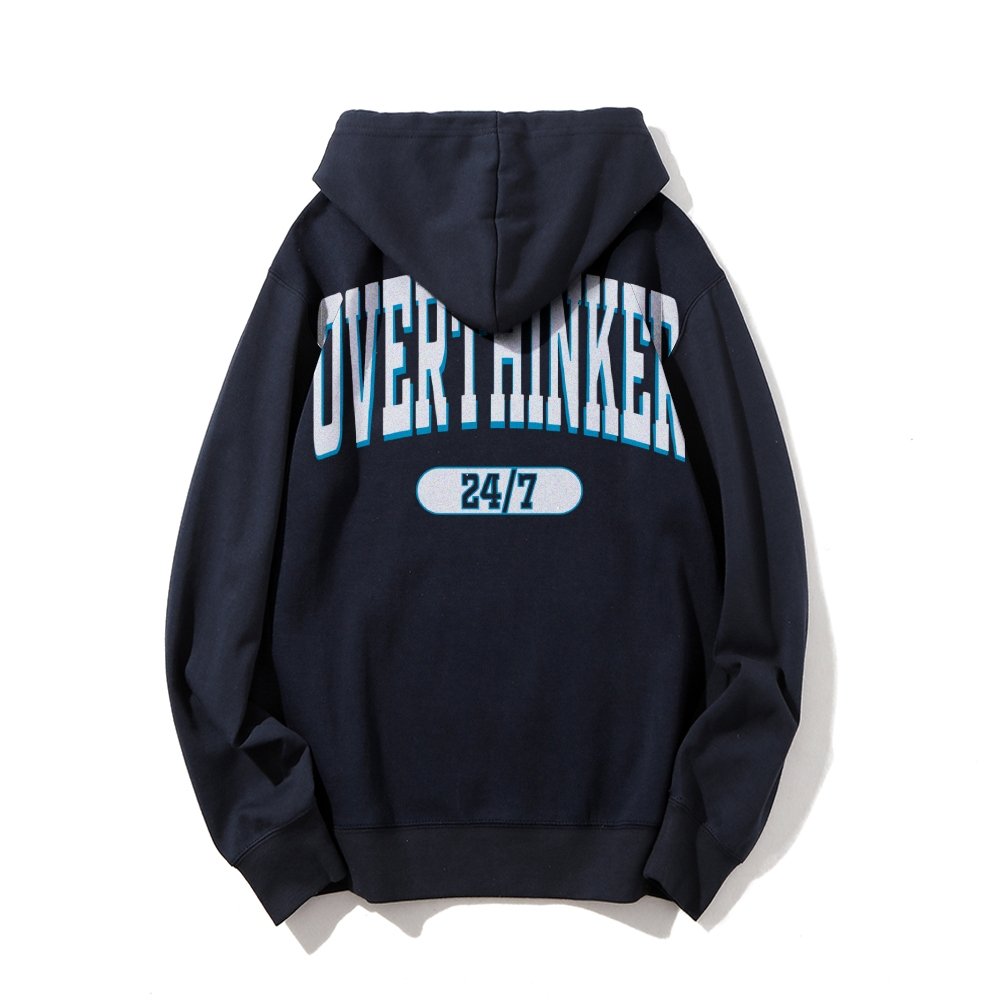 Overthinker All the time Printed Back Cotton Hoodie
