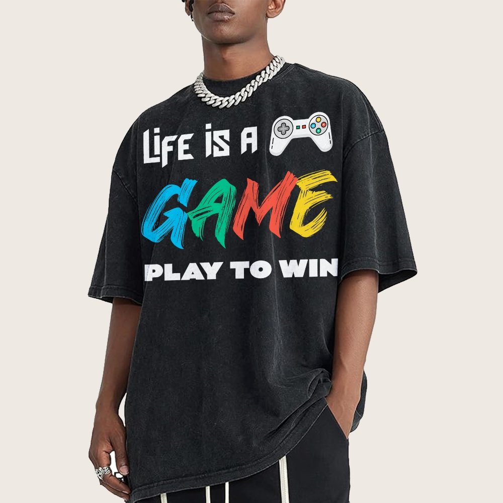 Life Is A Game Play To Win Vintage Distressed T-shirt