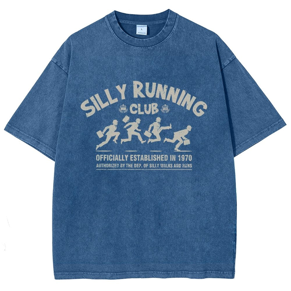 Funny Silly Running Club Vintage Distressed T-shirt