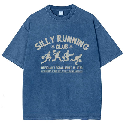 Funny Silly Running Club Vintage Distressed T-shirt