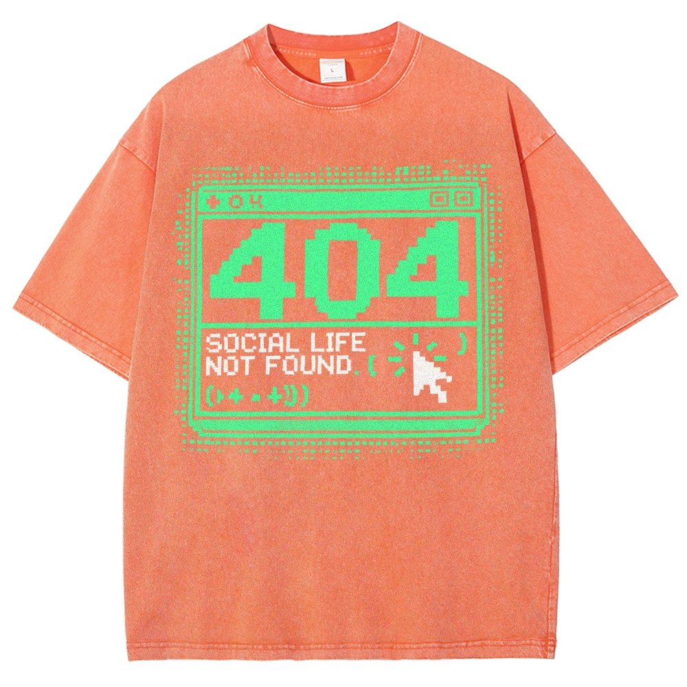 404 Social Life Not Found Vintage Distressed T-shirt