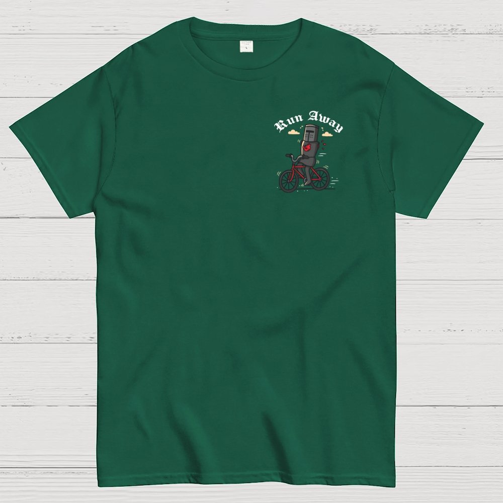 Run Away Front And Back Printing Geek T-Shirt