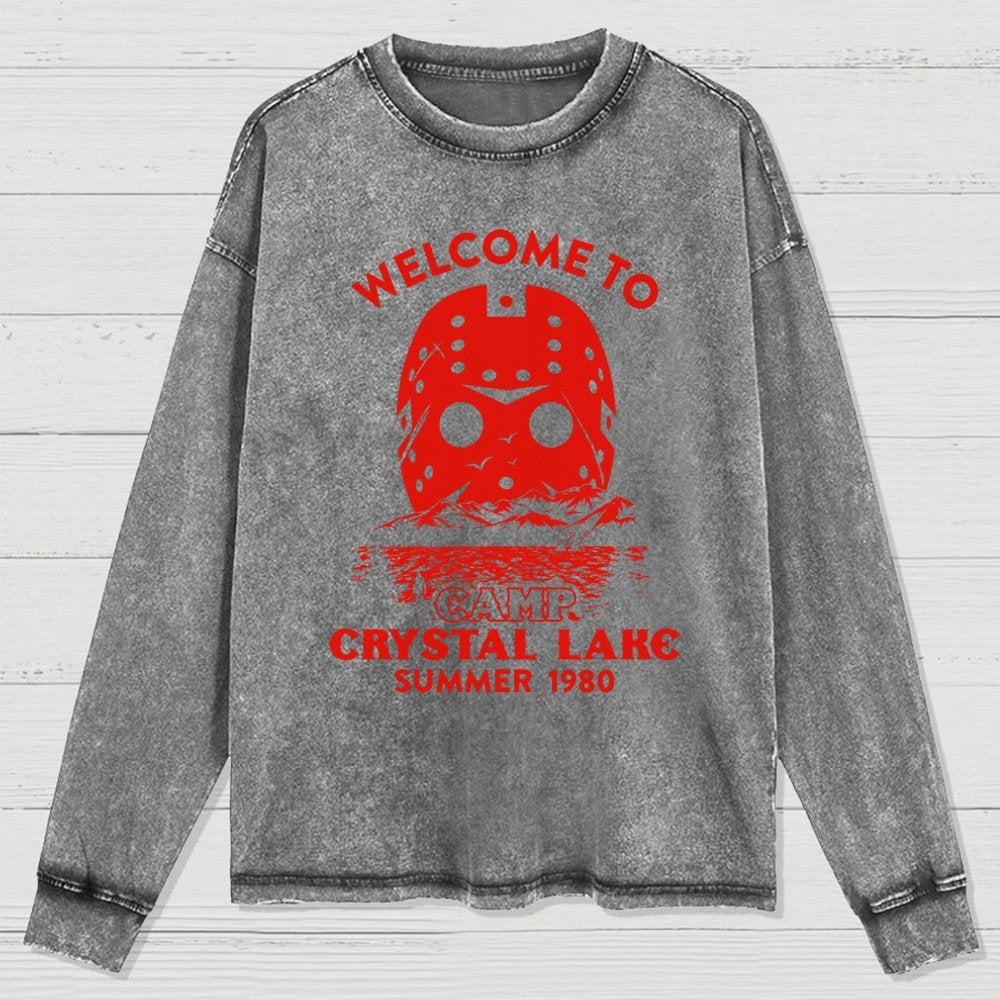 Welcome To Crystal Lake Washed Long Sleeve Tee
