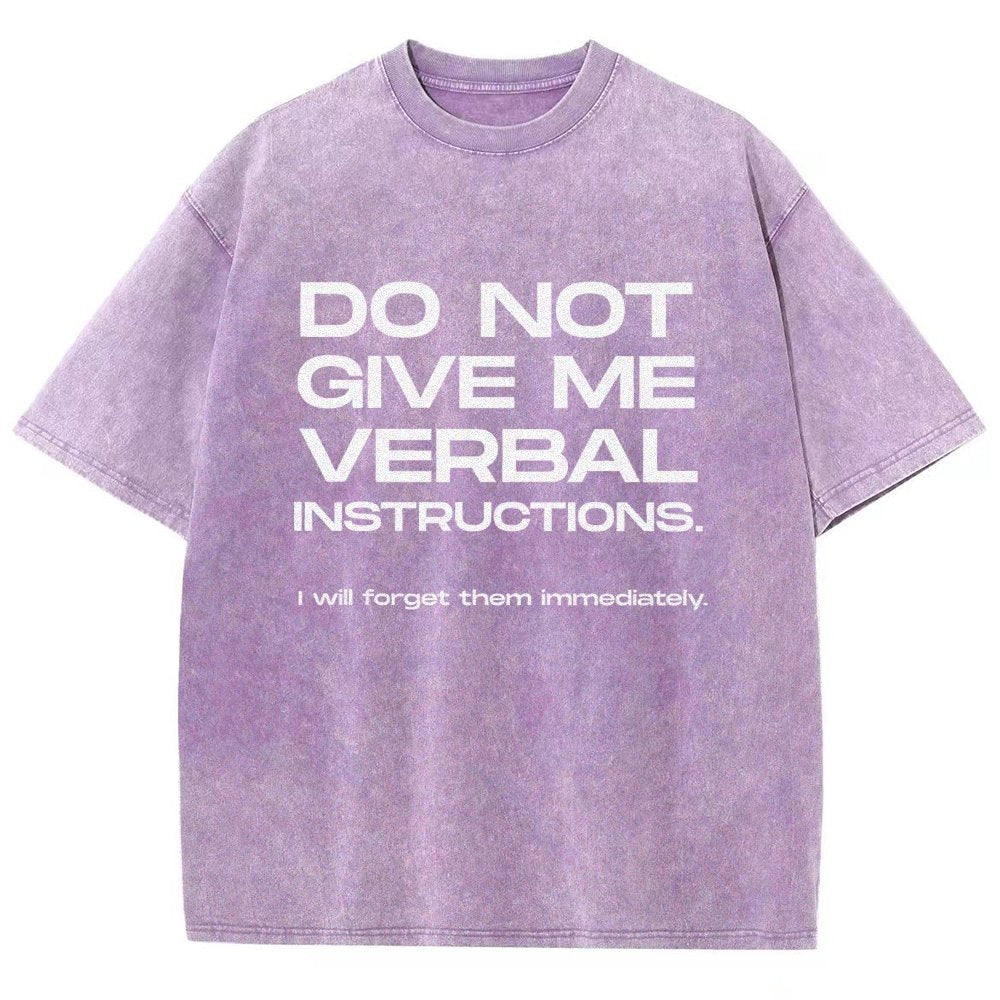 Funny ADHD Don’t Give Me Verbal Instructions Vintage Distressed T-shirt