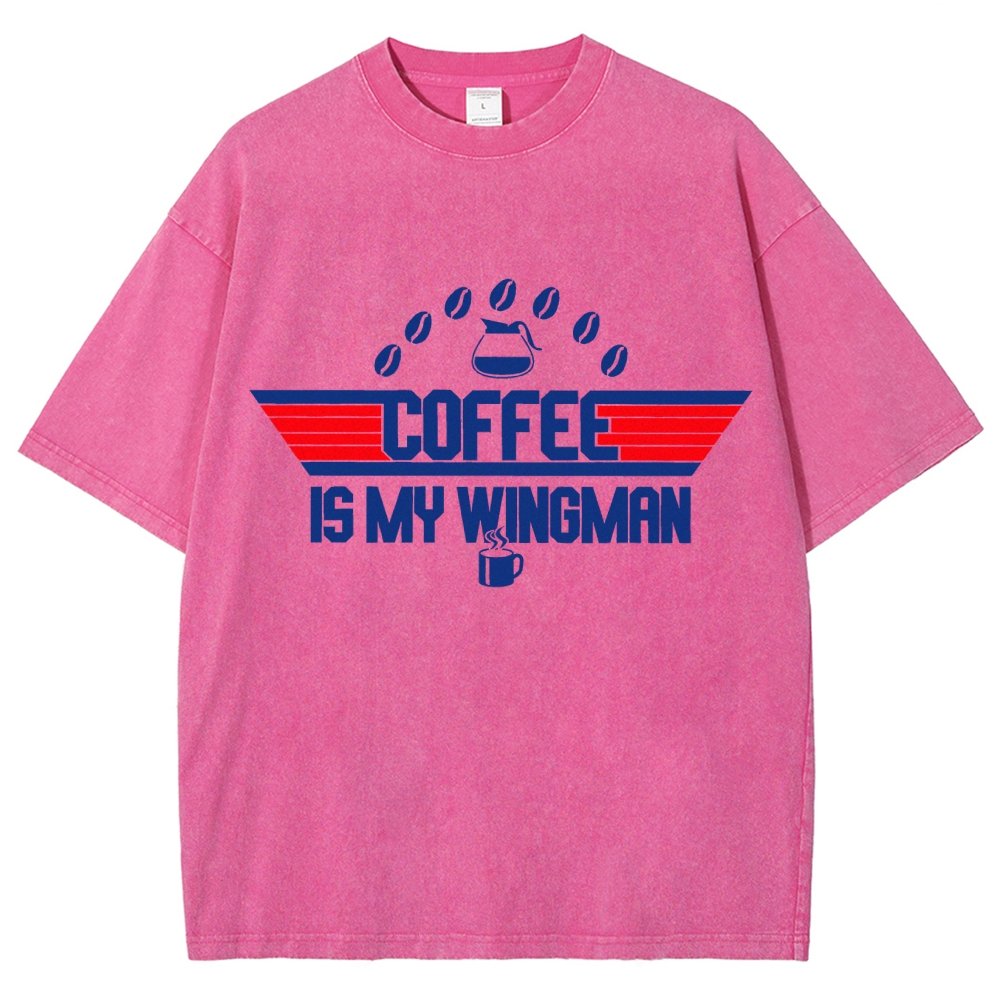 Coffee Is My Wingman Vintage Distressed T-shirt