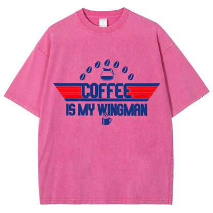 Coffee Is My Wingman Vintage Distressed T-shirt