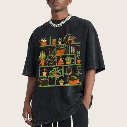 Kitten Garden Vintage Distressed T-shirt