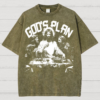 Unisex God's Plan Vintage Distressed T-shirt