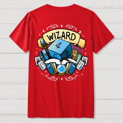 Wizard Dice Front And Back Printing Geek T-Shirt