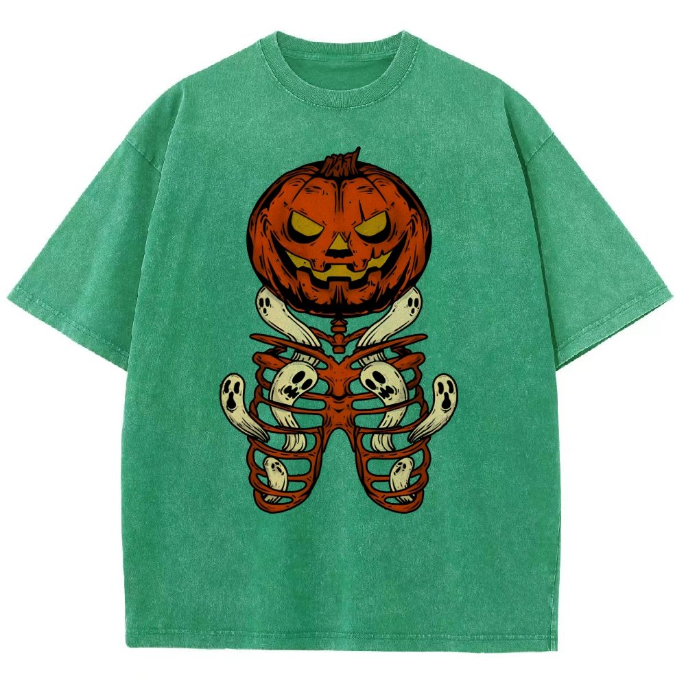 Halloween Pumpkin Vintage Distressed T-shirt