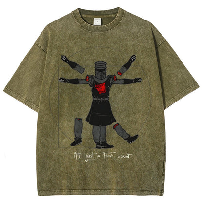 Vitruvian Man- Black Knight Vintage Distressed T-shirt