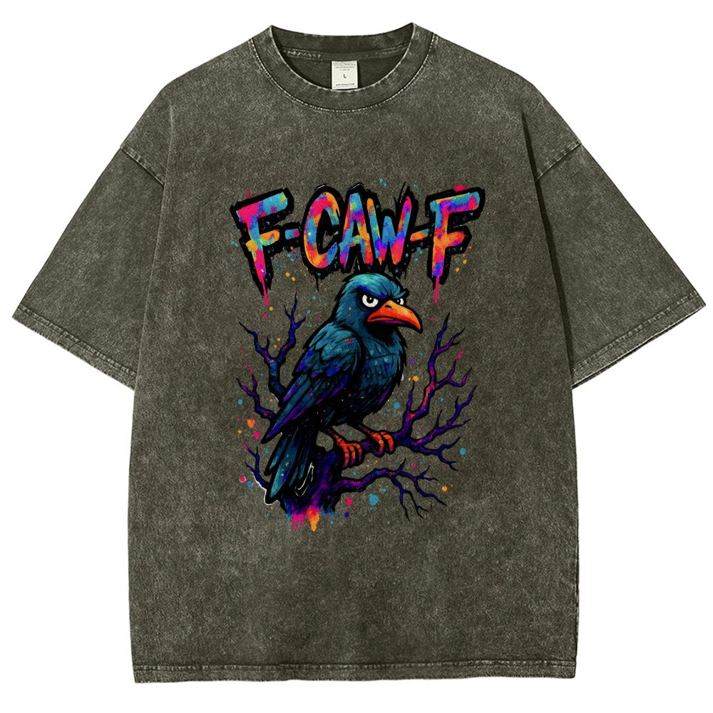 F-Caw-F Raven Vintage Distressed T-shirt
