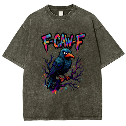 F-Caw-F Raven Vintage Distressed T-shirt