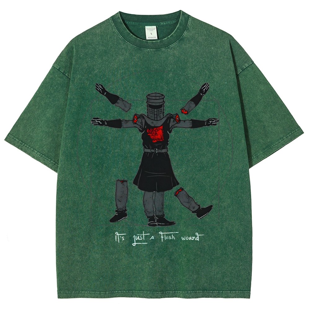 Vitruvian Man- Black Knight Vintage Distressed T-shirt