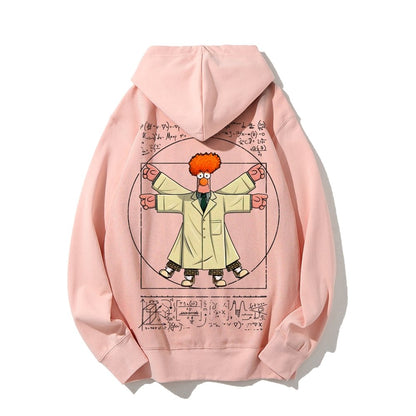Vitruvian Puppet Printed Back Unisex Cotton Hoodie