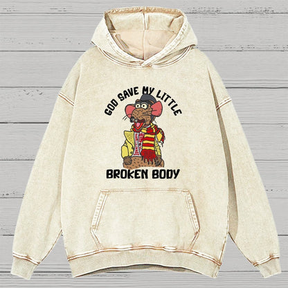 God Save My Little Broken Body Vintage Distressed Hoodie
