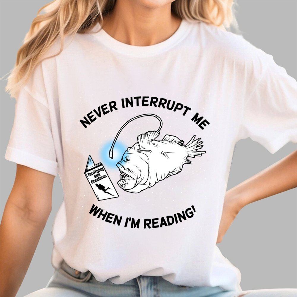 Angler Fish Reading Geek T-Shirt