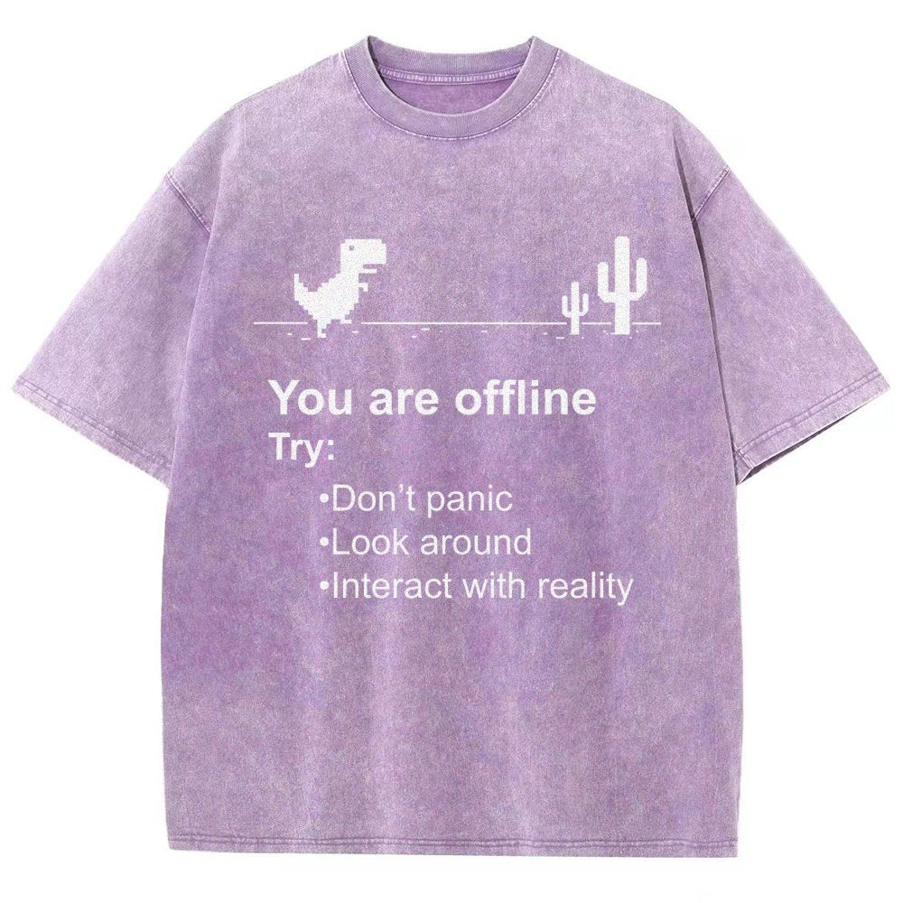 Funny offline Vintage Distressed T-shirt
