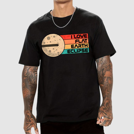 I Love Flat Earth Eclipse Geek T-Shirt